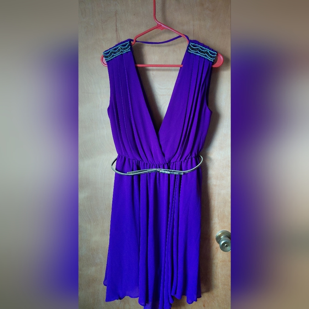 Elegant Royal Purple Maxi Dress Size Lg